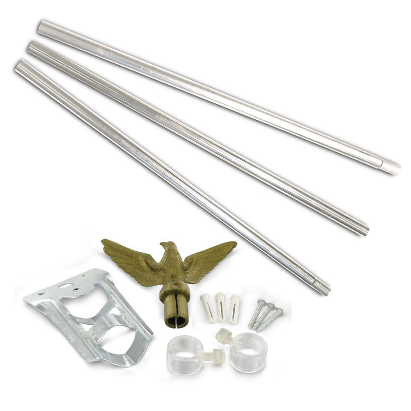 Flagpole Kit 6' Aluminum flagpole (No American Flag, pole & bracket only)