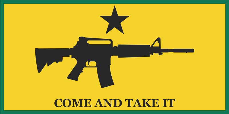 COME and TAKE IT M4  ASSAULT RIFLE Gadsden Yellow Texas Theme BUMPER STICKER PACK OF 50 BUMPER STICKERS MADE IN USA WHOLESALE BY THE PACK OF 50!