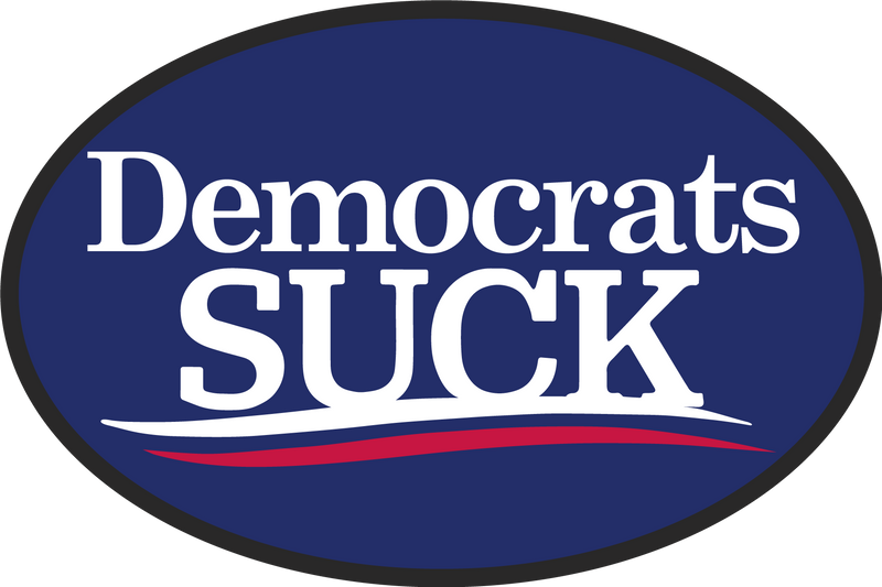 Democrats Suck Oval Bumper Sticker