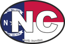 North Carolina Oval Bumper Sticker NC