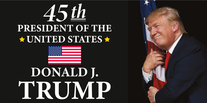 45th President Donald J Trump Black Bumper Sticker United States American Made
