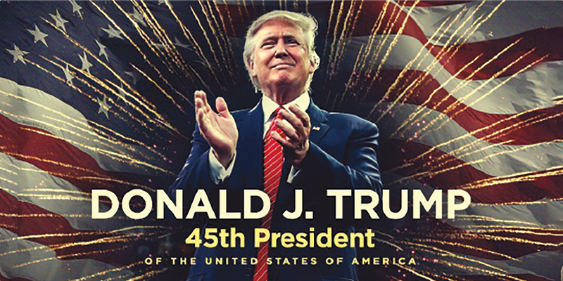 Donald J Trump 45th President Stars & Stripes Bumper Sticker