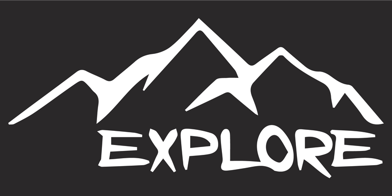 Explore Camping Hiking Mountains Blackout - Bumper Sticker