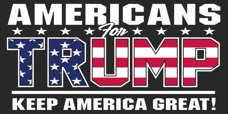 Americans For Trump Black - Bumper Sticker