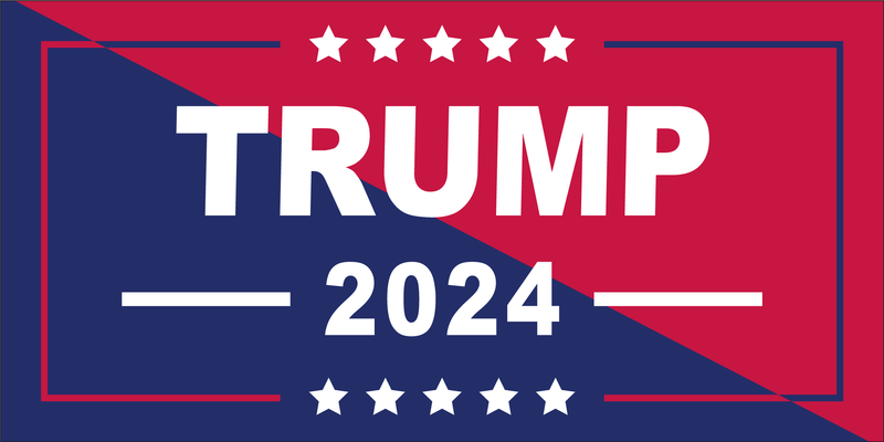 TRUMP 2024 RED BLUE STATES Bumper Sticker Made in USA