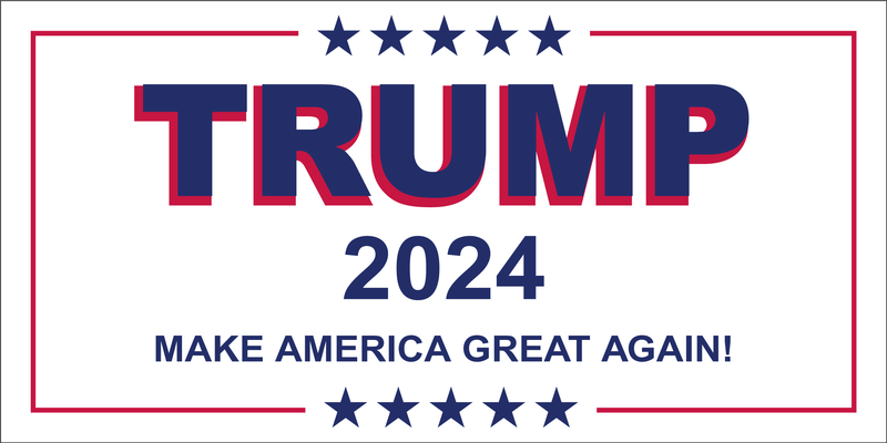 TRUMP 2024 MAKE AMERICA GREAT AGAIN Bumper Sticker Made in USA American Flag