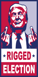 RIGGED ELECTION TRUMP MIDDLE FINGERS Bumper Sticker Made in USA American Flag