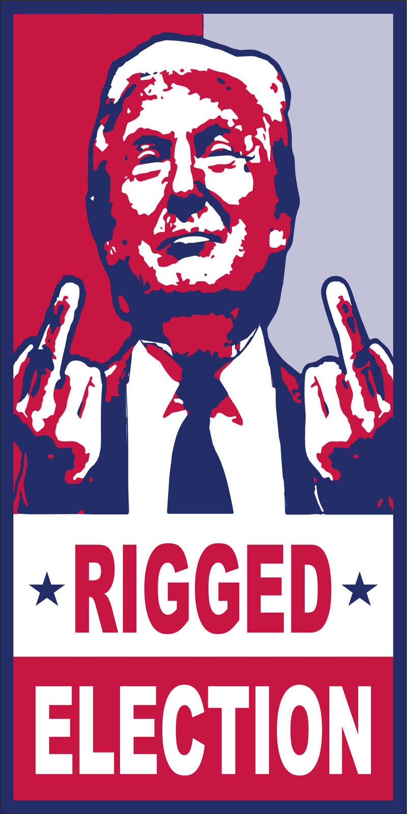 3'x5' RIGGED ELECTION TRUMP MIDDLE FINGERS 100D Banner Flag Sleeve & Grommets 2020 2024 Fuck Biden