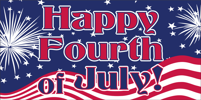 HAPPY FOURTH 4TH OF JULY Bumper Sticker Made in USA American Flag