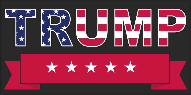 TRUMP FIVE STARS BLACK BOAT FLAG 2'X3' DOUBLE SIDED 2024 MAGA NATION