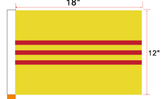 South Vietnam 12"x18" Stick Flag ROUGH TEX® 100D 30" Wooden Stick