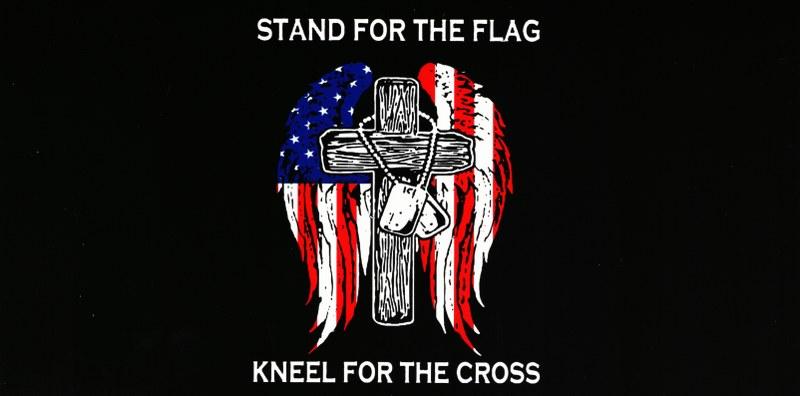 Stand for Flag, Kneel for Cross Bumper Sticker