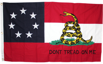 3'x5' GADSDEN DON'T TREAD ON ME STARS & BARS COTTON EMBROIDERED & SEWN 1ST NATIONAL FLAG