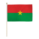Burkina Faso Stick Flag In Poly- 4''x6'' Rough Tex®