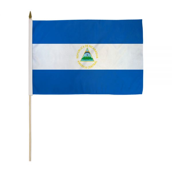 Nicaragua Stick Flags - 12''x18'' Rough Tex ®68D