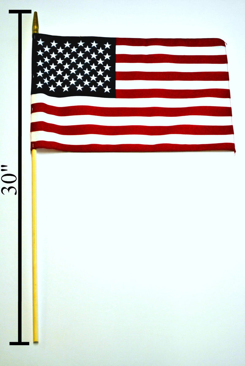 USA American 12"X18" Stick Flags  - Rough Tex® 100D