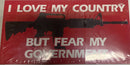 I LOVE MY COUNTRY BUT FEAR MY GOVERNMENT  BUMPER STICKER PACK OF 50 BUMPER STICKERS MADE IN USA WHOLESALE BY THE PACK OF 50! RED