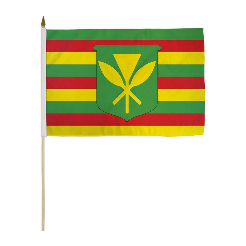 Kanaka Maoli Flag Of Hawaii 12''X18'' Stick Flags - Rough Tex ®100D