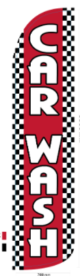 Car Wash Checkers Red 11.5'x2.5' Swooper Flag Rough Tex® Knit Feather