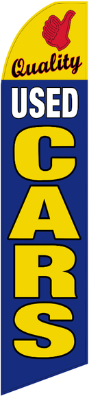 Quality Used Cars 11.5'x2.5' Swooper Flag Rough Tex® Knit Feather