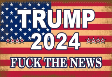 Trump 2024 Fuck The News Media USA vintage American 3'X5' Flag Rough Tex® 100D Fake News MAGA Nation