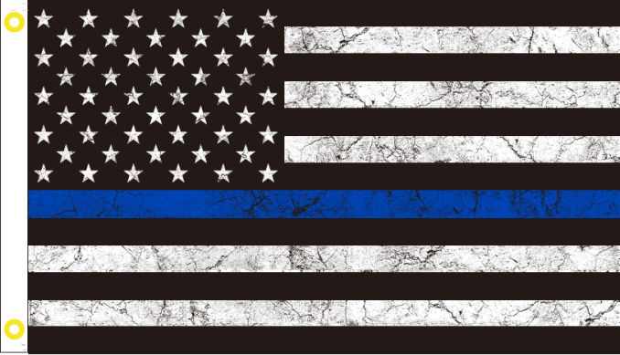 USA POLICE MEMORIAL VINTAGE BLUE LINE 3'x5' 100D Flag Rough Tex ® American History