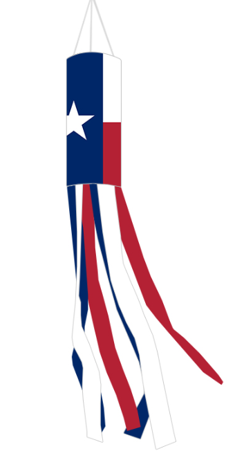 Texas Flag 60" Windsock 68D Nylon