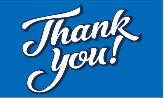 Thank You Blue 3'X5' Flag Rough Tex® 100D