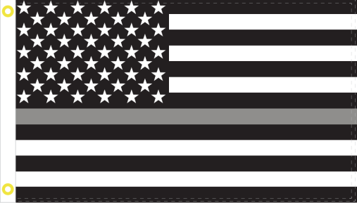 USA Thin Gray Line 3'X5' Flag ROUGH TEX® 100D