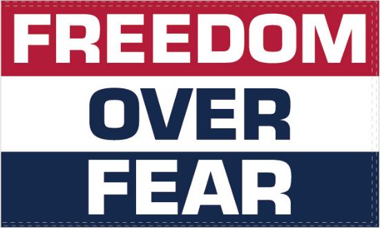 Freedom Over Fear 3'X5' 100D American Red White Blue Flag