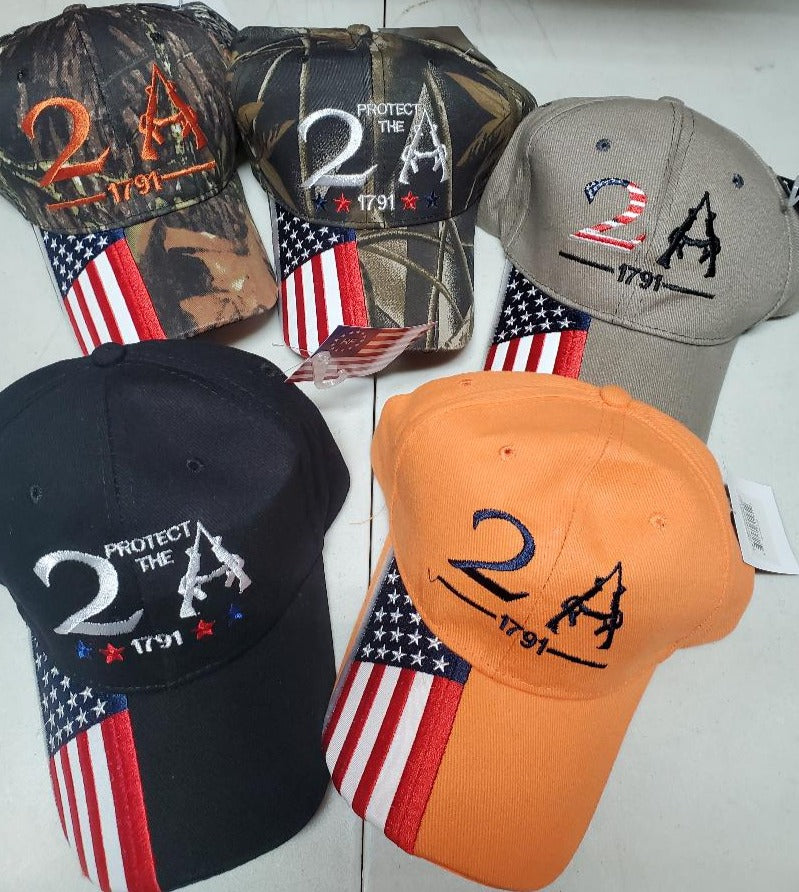 2A 2nd Amendment Mixed Designs by the Dozen Caps (144 mixed Second Ame