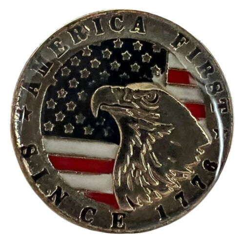 Freedom Eagle America First 1776 Lapel Pin USA Flag