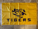 LSU Louisiana State University TIGERS® Premium Applique Two-Sided Flag Flag 3'X5'
