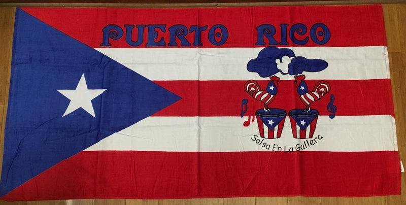 Puerto Rico Beach Towel Flag Salsa en la Gallera