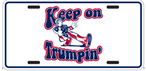 Keep On Trumpin' Embossed License Plate