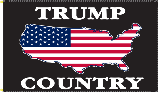 Trump Country 3'X5' Flag Rough Tex® 150D Nylon 2024 MAGA Black USA
