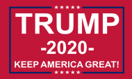 Trump 2020 (Keep America Great)  - 12''x18'' Rough Tex ®100D Stick Flag