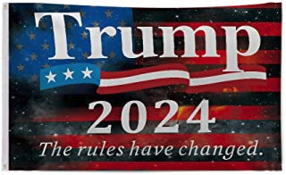 Trump 2024 The Rules Have Changed Americana Vintage 3'X5' Flag ROUGH TEX® 100D 3x5 Feet Double Sided