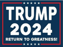 TRUMP RETURN TO GREATNESS 2024 3'X5' 100D TRUMP FLAG BLUE