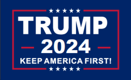 2024 Trump Keep America First Blue 12"X18" Car Flag Rough Tex® Double Sided