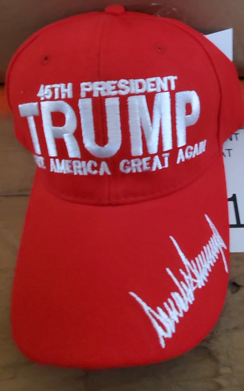 Trump 45th President MAGA Signature 2020 Hat Cap - Official President Trump Red Embroidered Collectors Item Make America Great Again