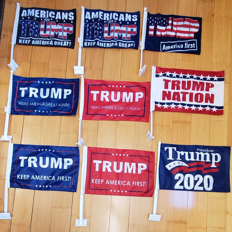 Set of 12 Trump Car Flags TRUMP KEEP AMERICA GREAT