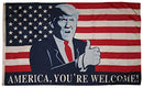 Trump Flag 3'x5' 100D "America You're Welcome" Flag Rough Tex ®