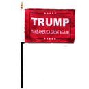 12 TRUMP IV Red 4"X6" STICK FLAGS BY THE DOZEN WHOLESALE PER DESIGN!