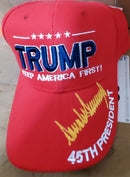 Keep America First Gold Signature Series Trump 45th President Hat Cap - Official President Trump Embroidered Collectors Item Red