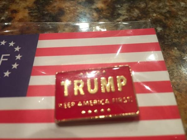 Trump "Keep America First!" Red Lapel Pin