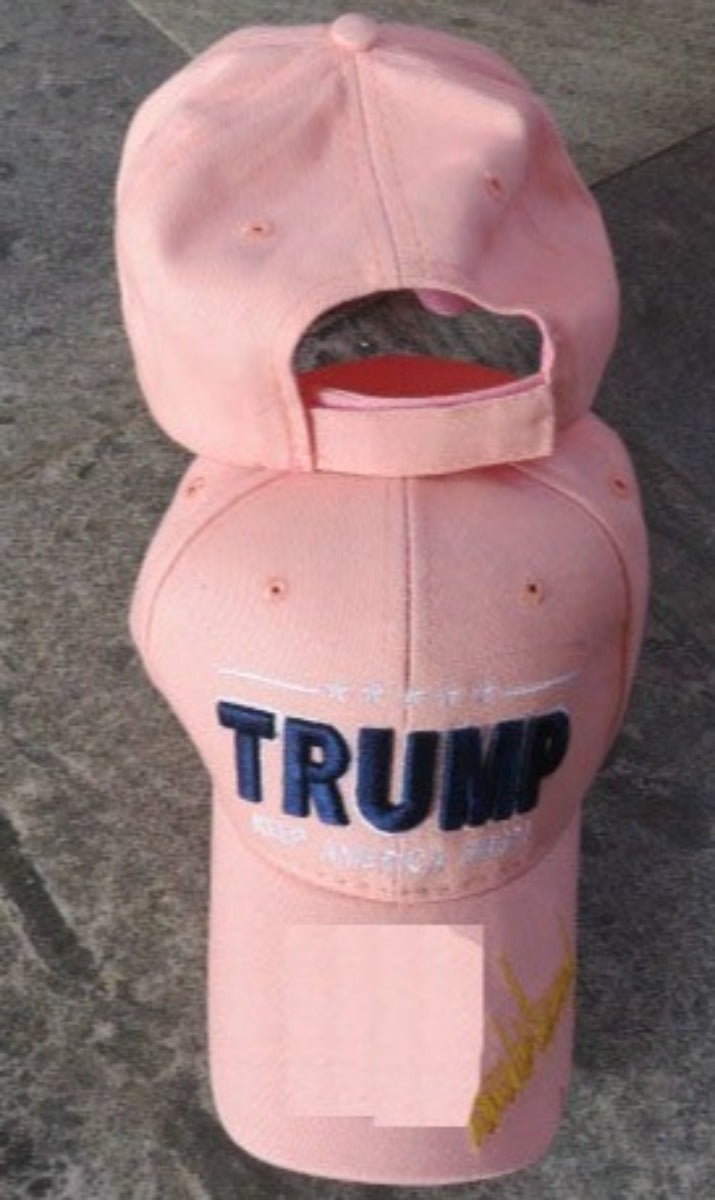 Trump Pink With Gold Signature - Cap
