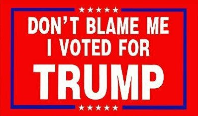 DON'T BLAME ME I VOTED FOR TRUMP FLAG 3X5 FEET Red SGL SD