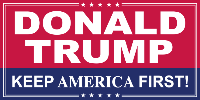Donald Trump (KAF) Red & Blue 12"x18" Flag ROUGH TEX® 100D W/ Grommets