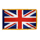 United Kingdom 3'x5' Embroidered Flag ROUGH TEX® Cotton with Sleeve and Fringe